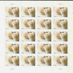 USPS Forever Stamps WEDDING WHITE ROSES 50 Sheet of 1000 stamps 2011